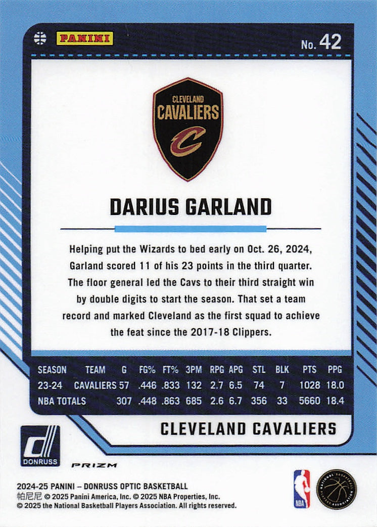 2024-25 Donruss Optic #42 Darius Garland Holo