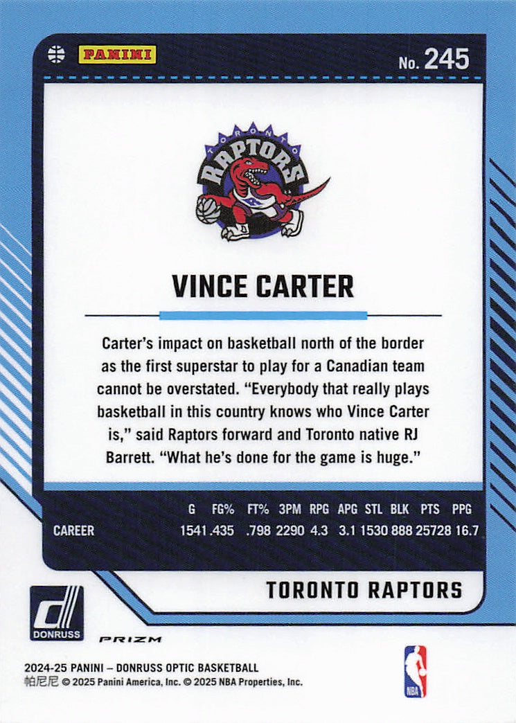 2024-25 Donruss Optic #245 Vince Carter Holo