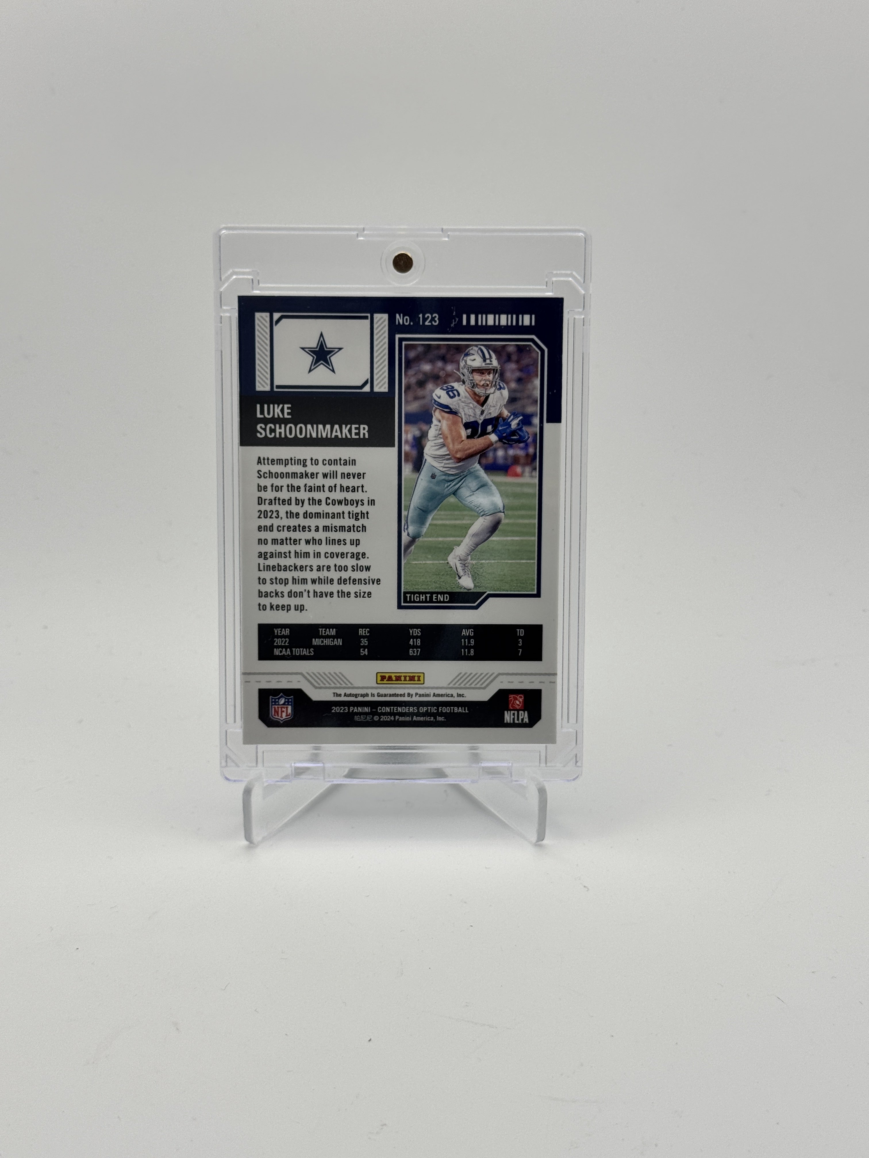 2023 Panini Contenders Optic #123 Luke Schoonmaker