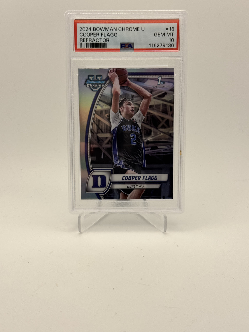 2024-25 Bowman University Chrome #16 Cooper Flagg Refractor PSA 10