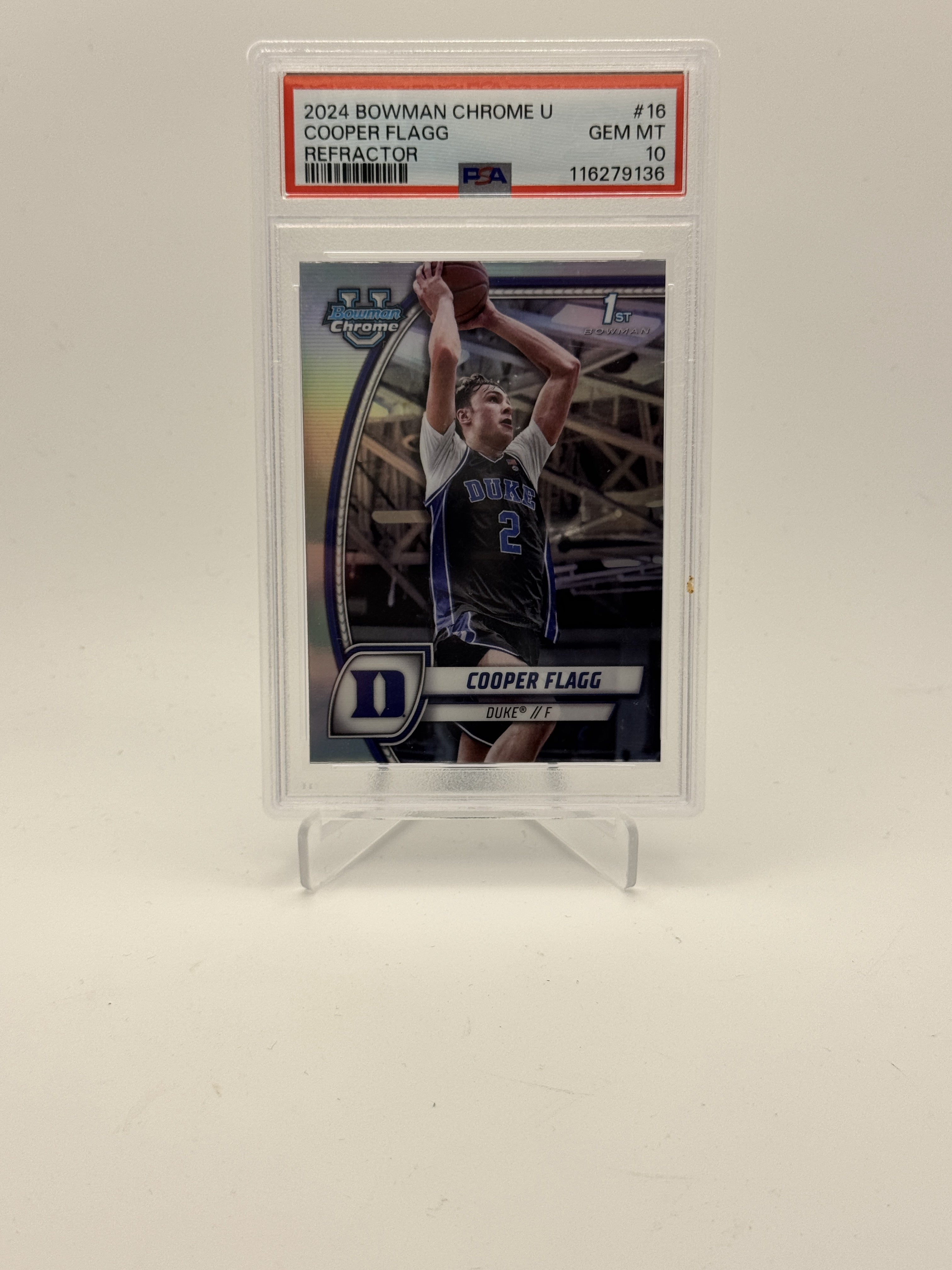 2024-25 Bowman University Chrome #16 Cooper Flagg Refractor PSA 10