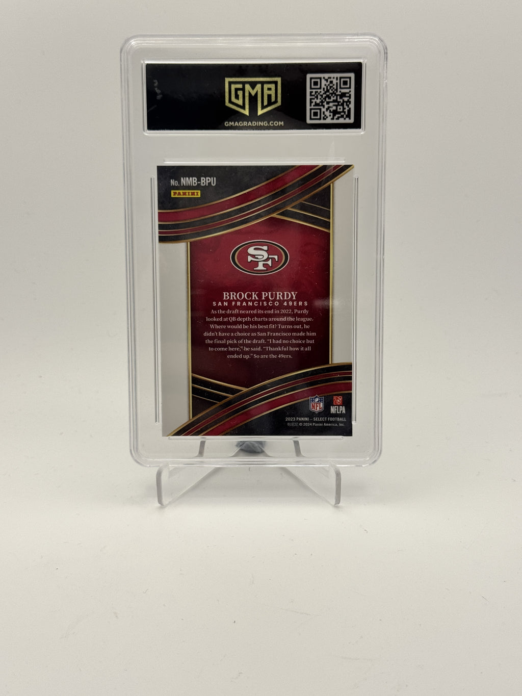 2023 Panini Select #NMB-BPU Brock Purdy Numbers GMA 10