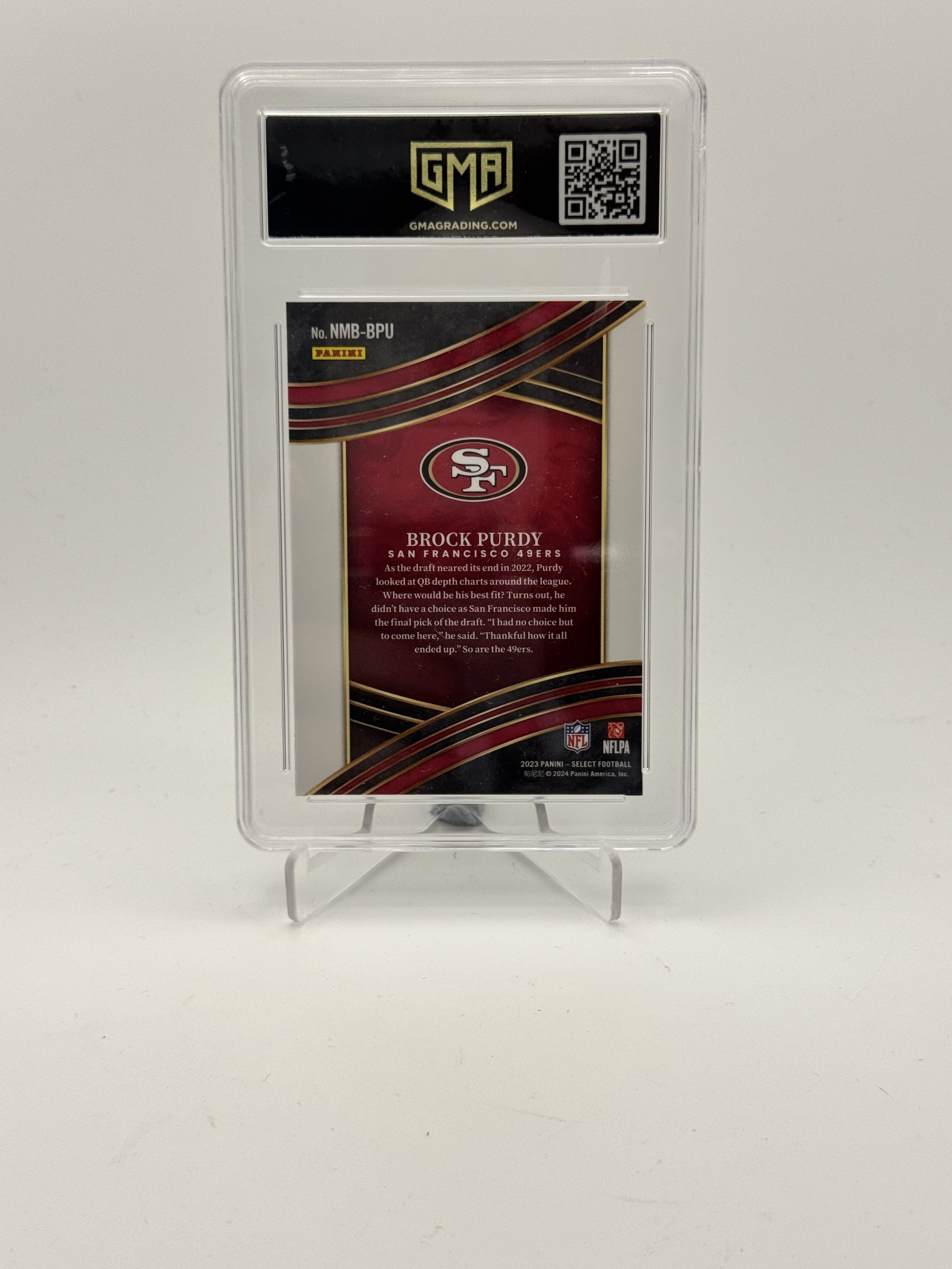 2023 Panini Select #NMB-BPU Brock Purdy Numbers GMA 10