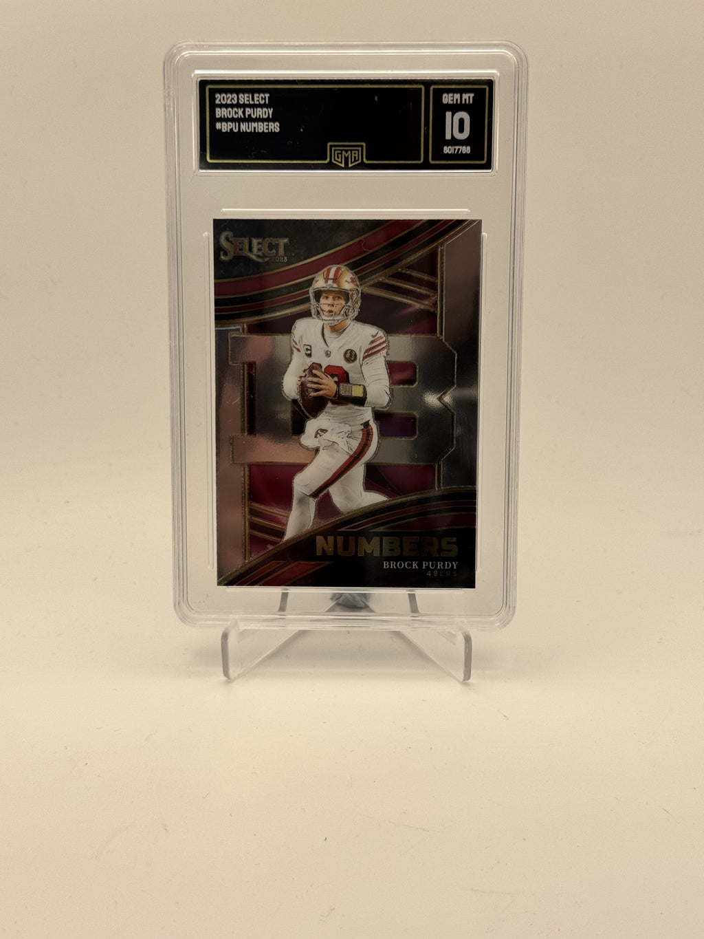 2023 Panini Select #NMB-BPU Brock Purdy Numbers GMA 10