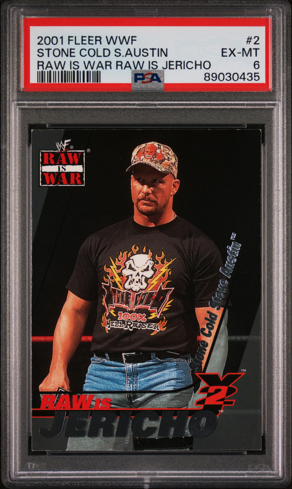 2001 Fleer WWF Raw Is War 2/15RJ Stone Cold Steve Austin PSA 6