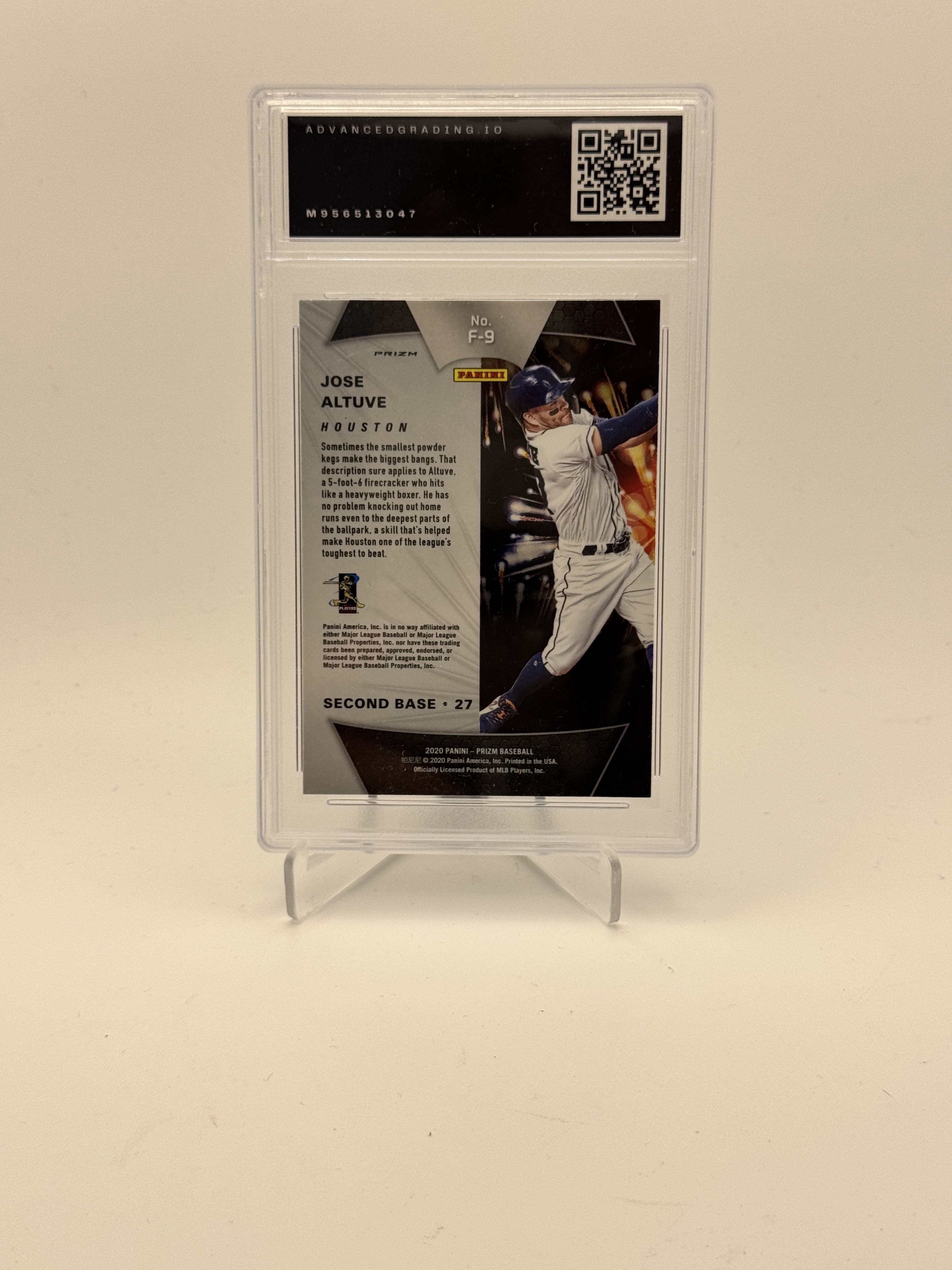 2020 Panini Prizm #F-9 Jose Altuve Fireworks Silver Prizm GMA 8