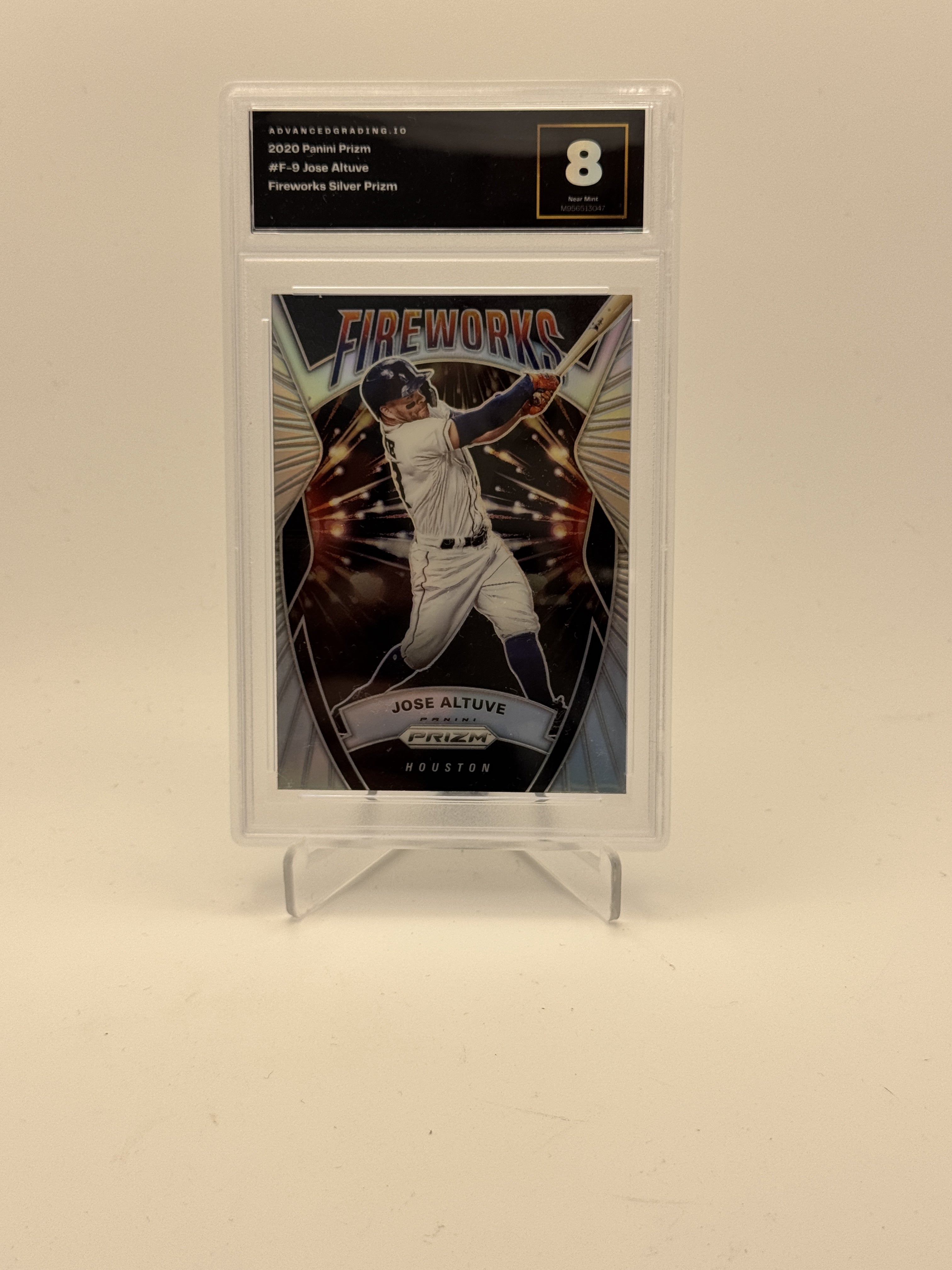 2020 Panini Prizm #F-9 Jose Altuve Fireworks Silver Prizm GMA 8