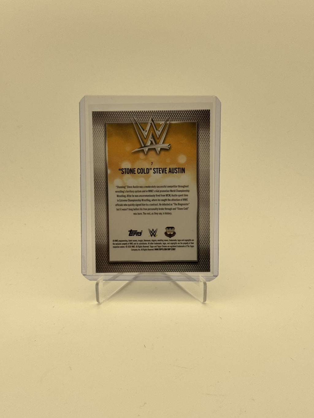 2026 Topps Chrome WWE #7 "Stone Cold" Steve Austin Aqua Refractor #/199