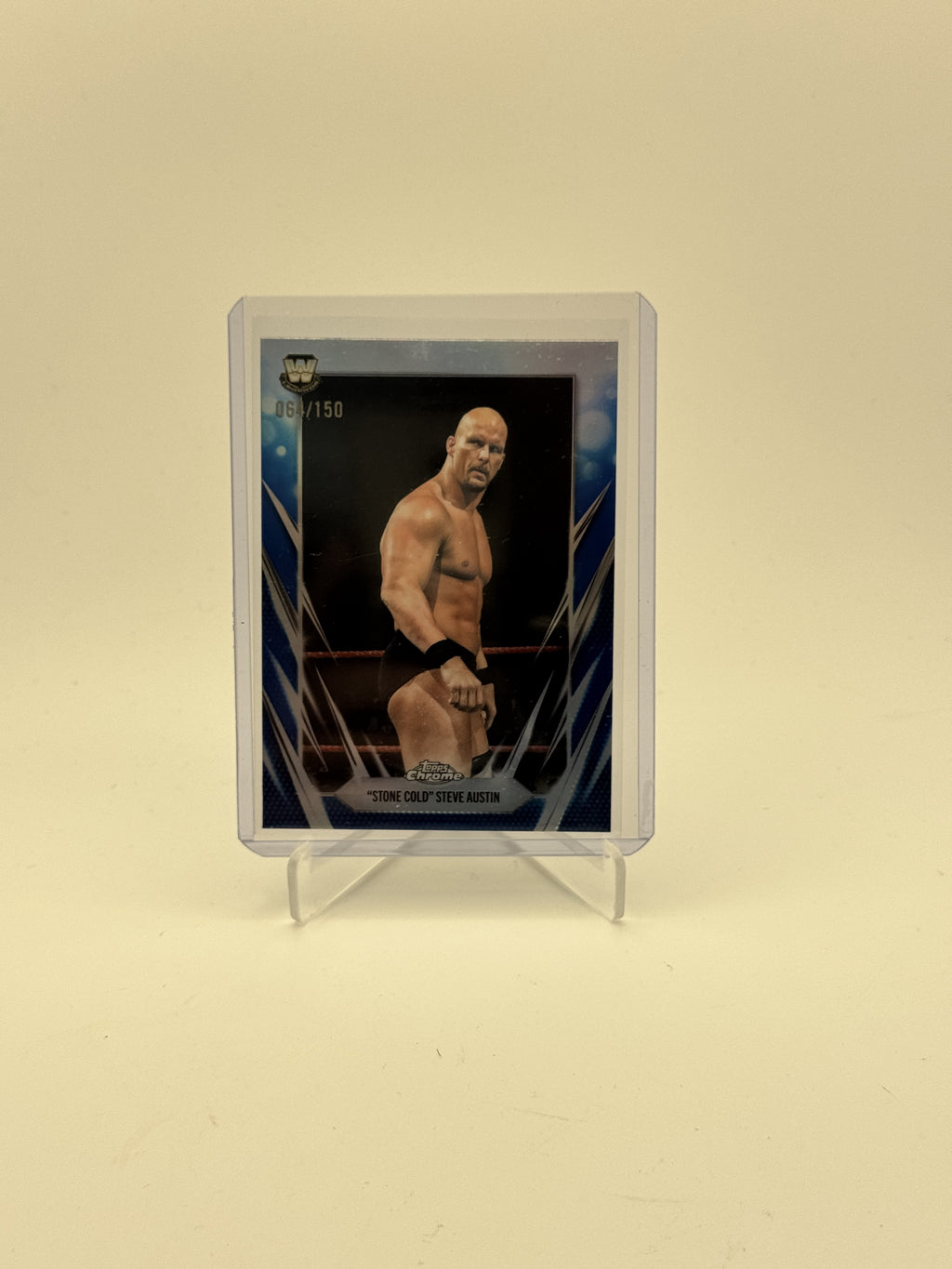 2026 Topps Chrome WWE #7 "Stone Cold" Steve Austin Aqua Refractor #/199