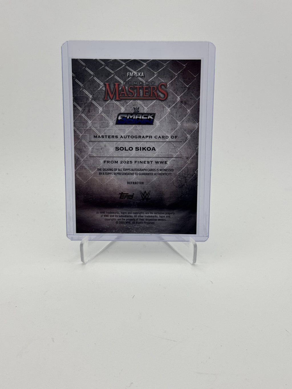 2025 Topps Finest WWE #FM-SKA Solo Sikoa Masters Autographs Refractor