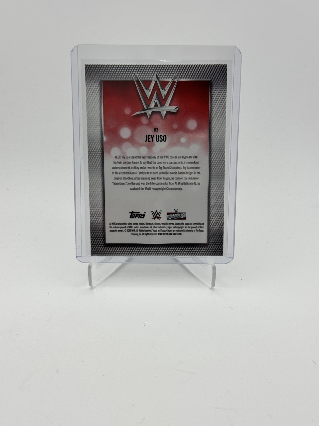 2026 Topps Chrome WWE #83 Jey Uso Purple Refractor #/75