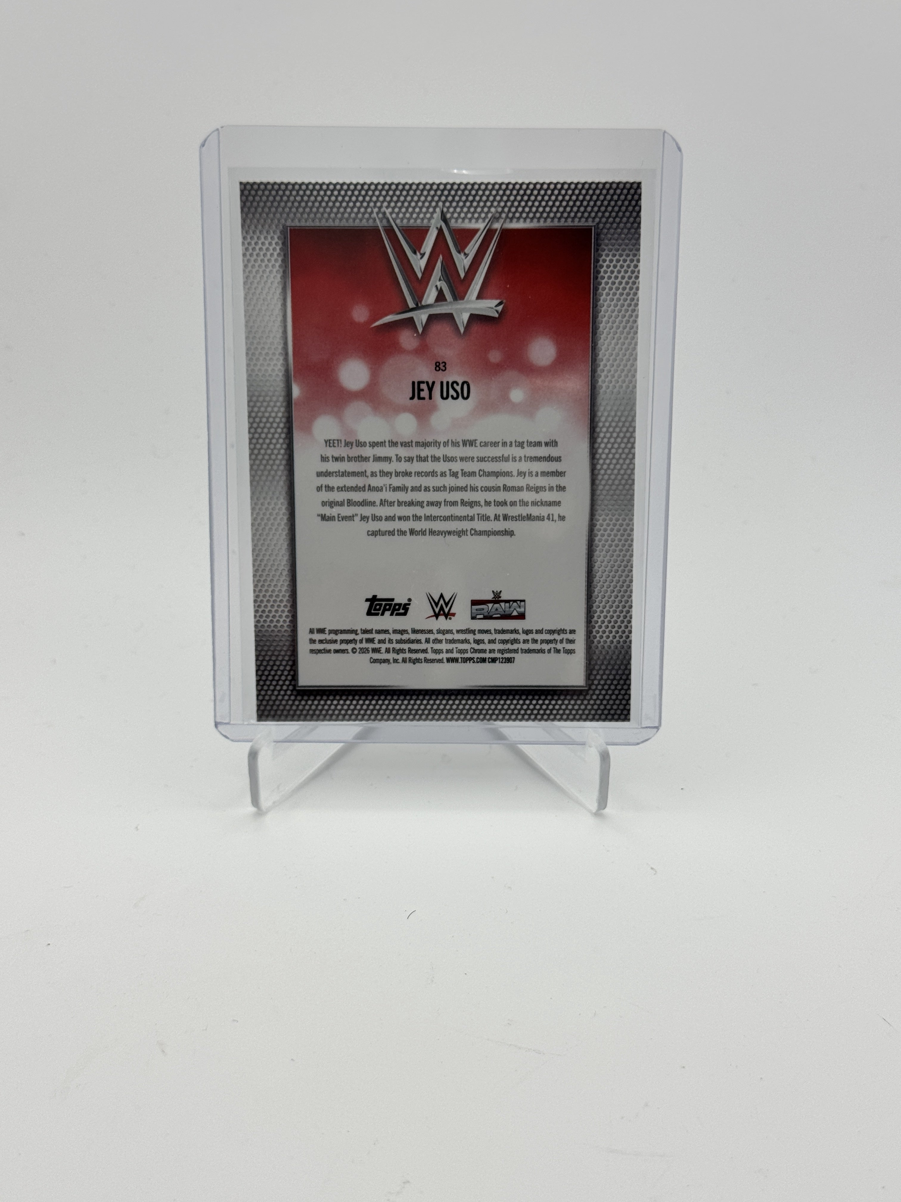 2026 Topps Chrome WWE #83 Jey Uso Purple Refractor #/75