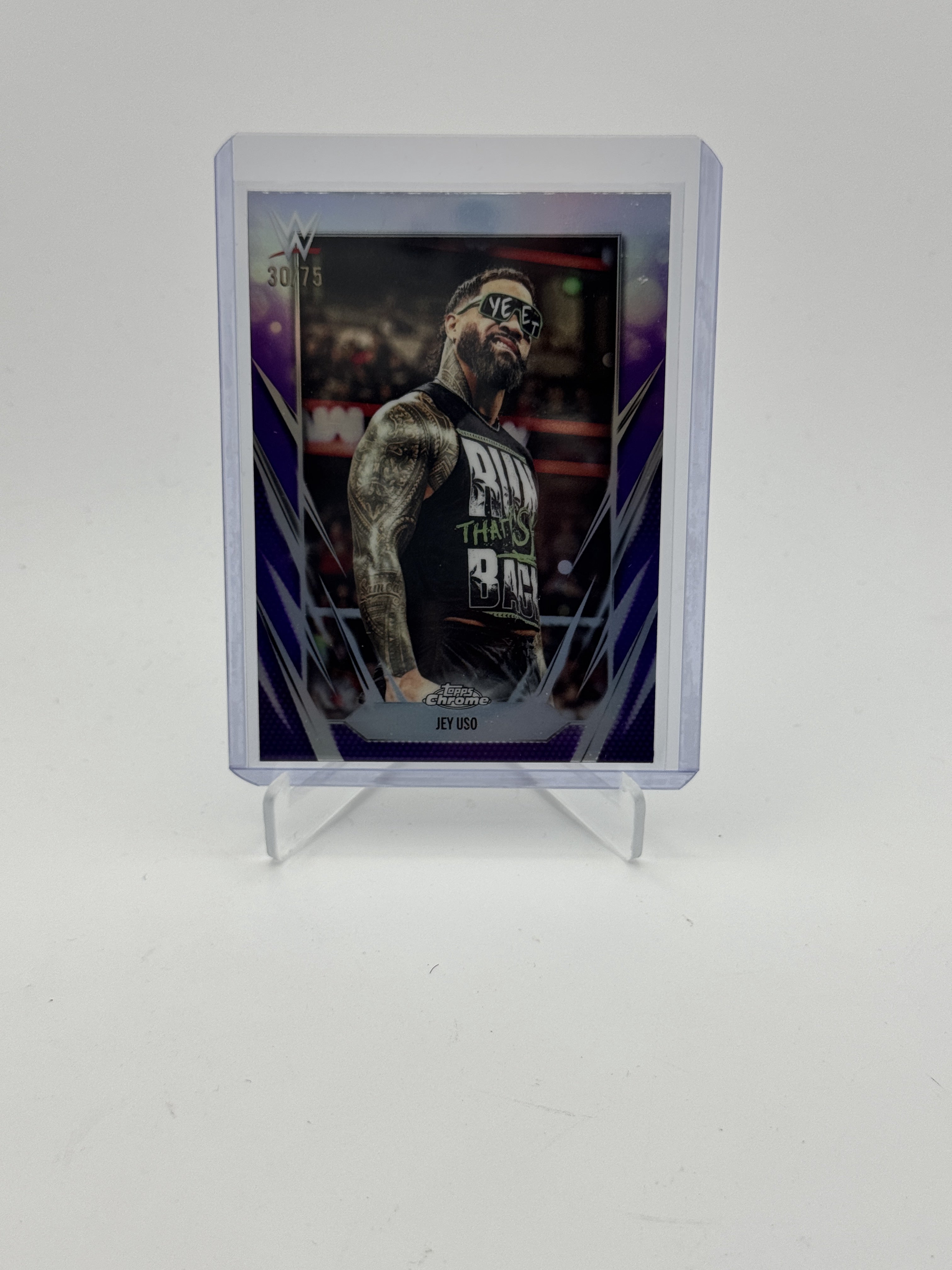 2026 Topps Chrome WWE #83 Jey Uso Purple Refractor #/75