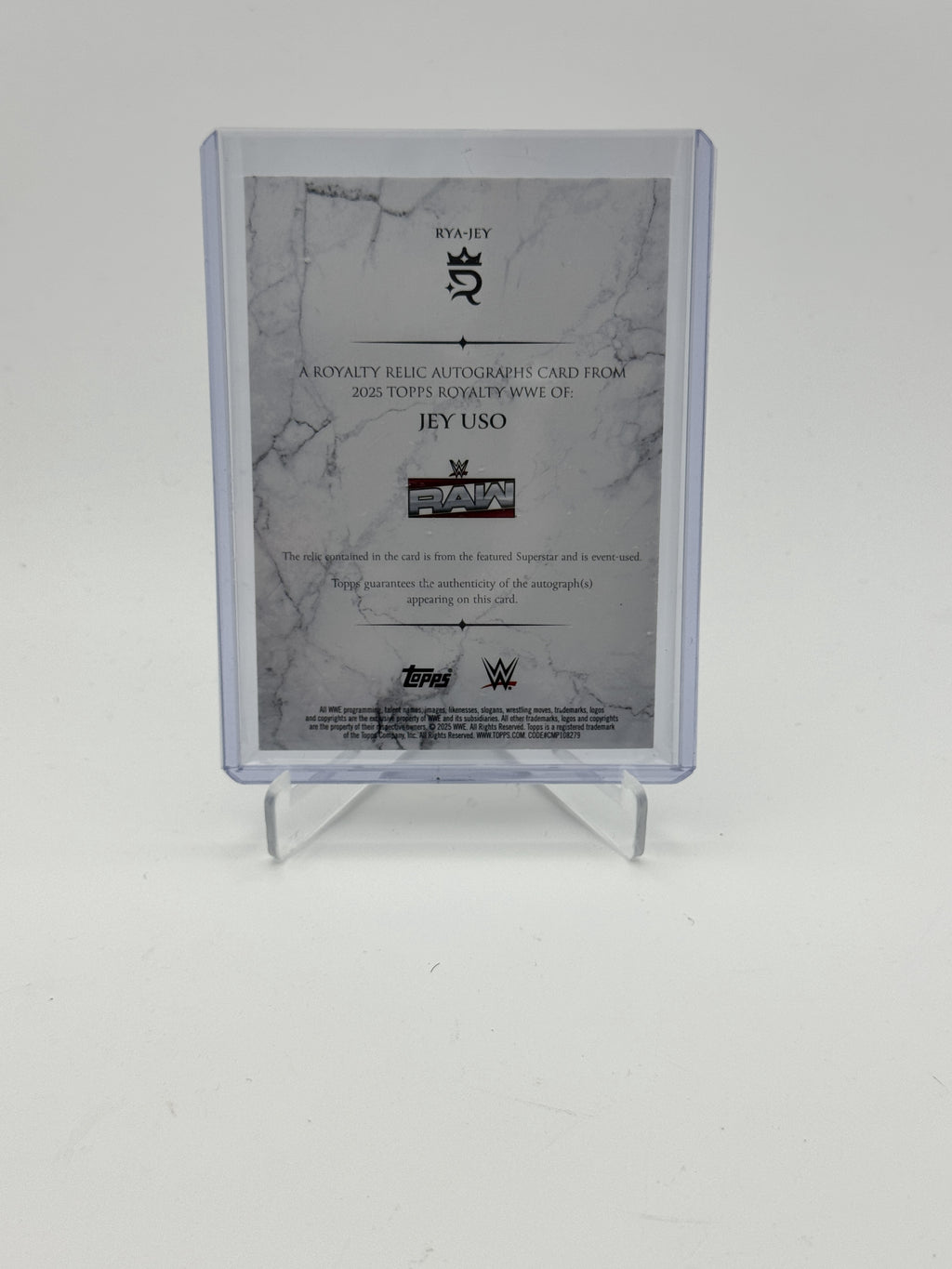 2025 Topps Royalty WWE #RYA-JEY Jey Uso Royalty Relic Autographs #/99