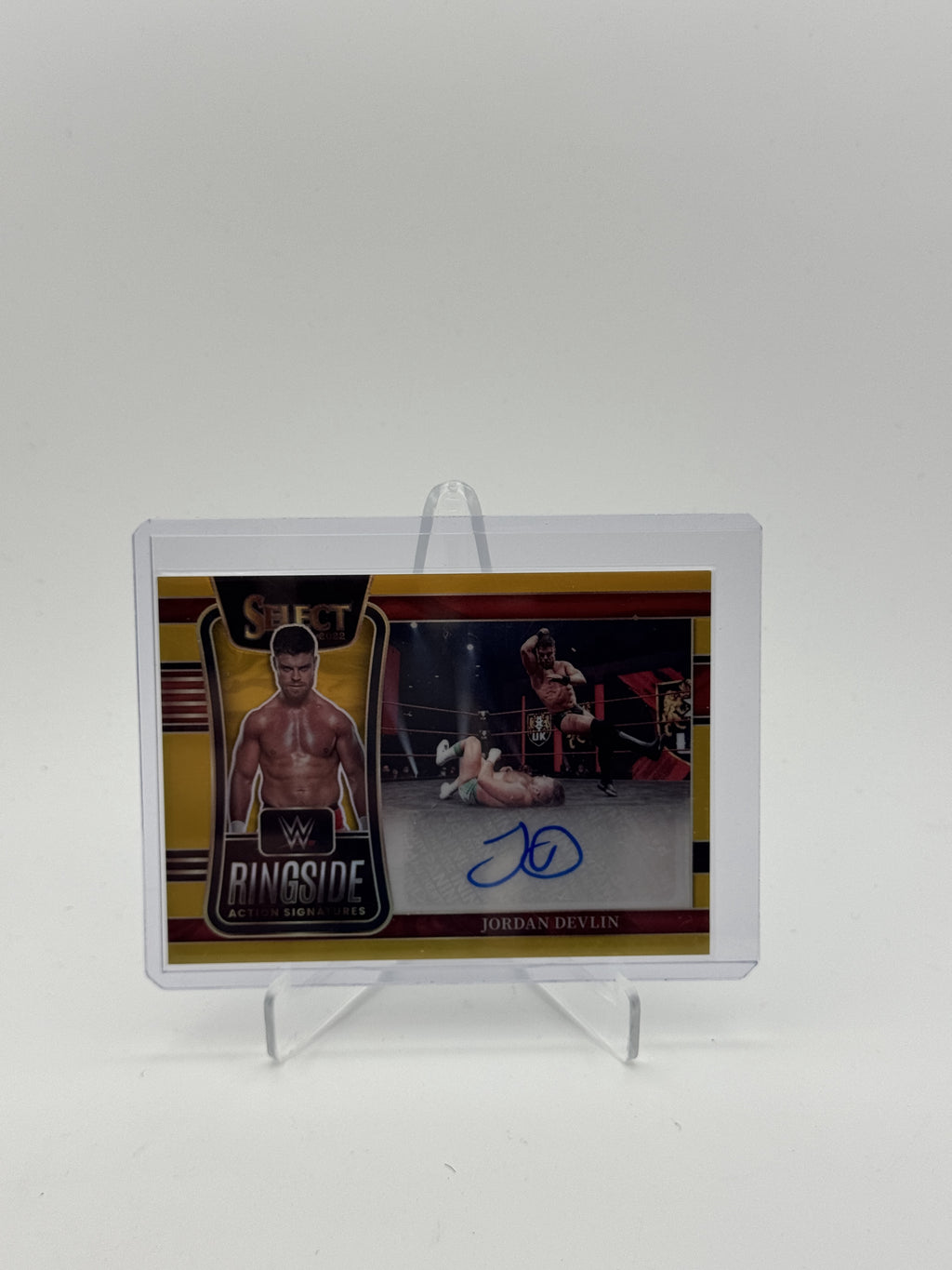 2022 Panini Select WWE Jordan Devlin Ringside Signatures Gold Prizms #/10