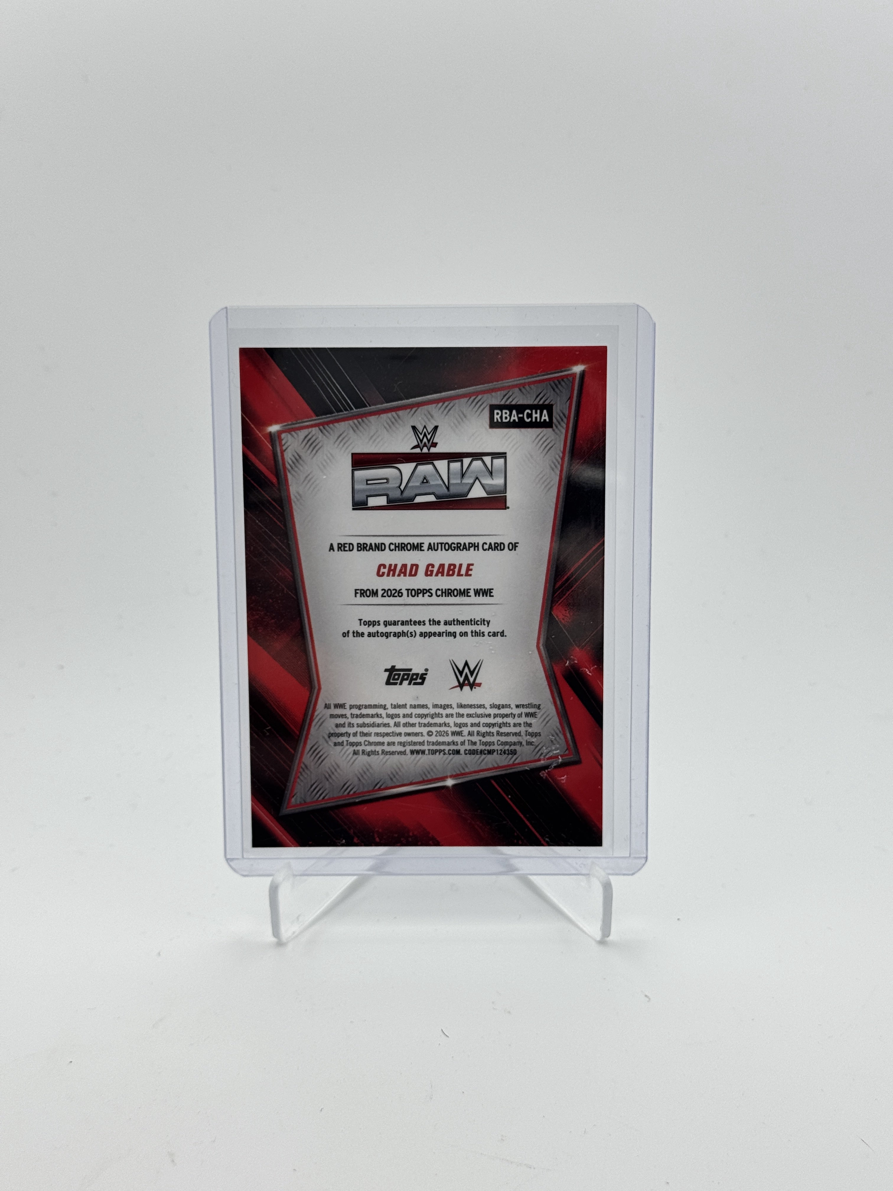 2025 Topps Chrome WWE #RBA-CHA Chad Gable Red Brand Autographs