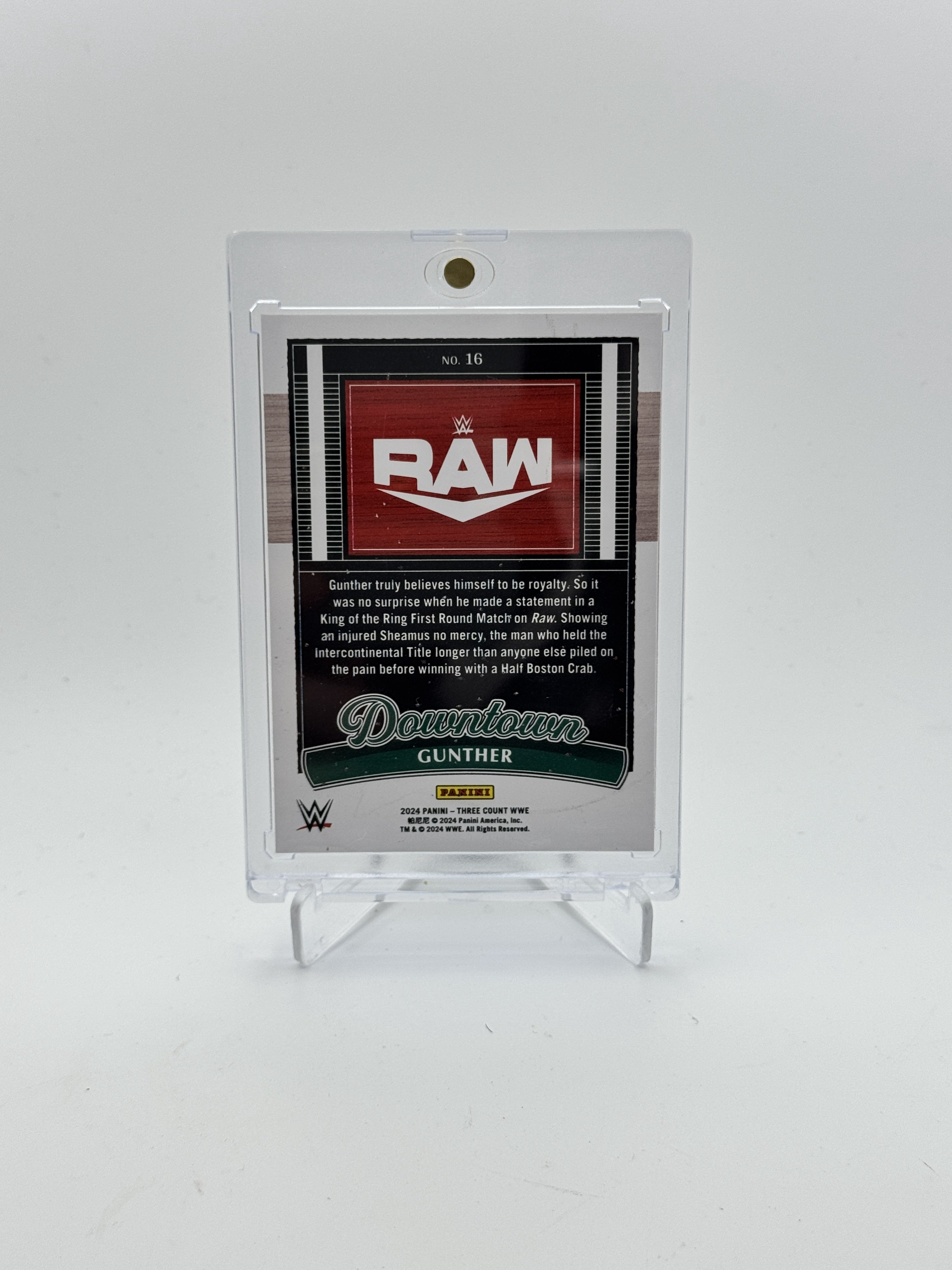 2024 Panini Three Count WWE #16 Gunther Downtown