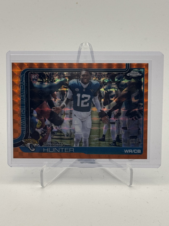 2025 Topps Chrome #332 Travis Hunter Orange Wave Refractor #/25