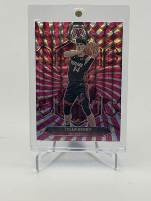2023-24 Panini Mosaic #11 Tyler Herro Pink Fluorescent #/10