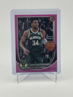 2025-26 Bowman #80 Giannis Antetokounmpo Pink Border #/175