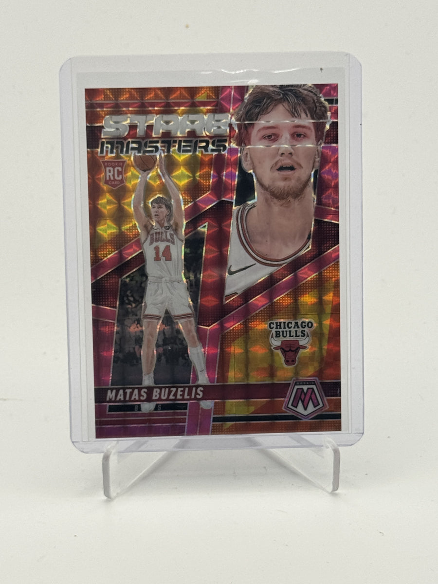 2024-25 Panini Mosaic #16 Matas Buzelis Stare Masters Pink Mosaic #/149