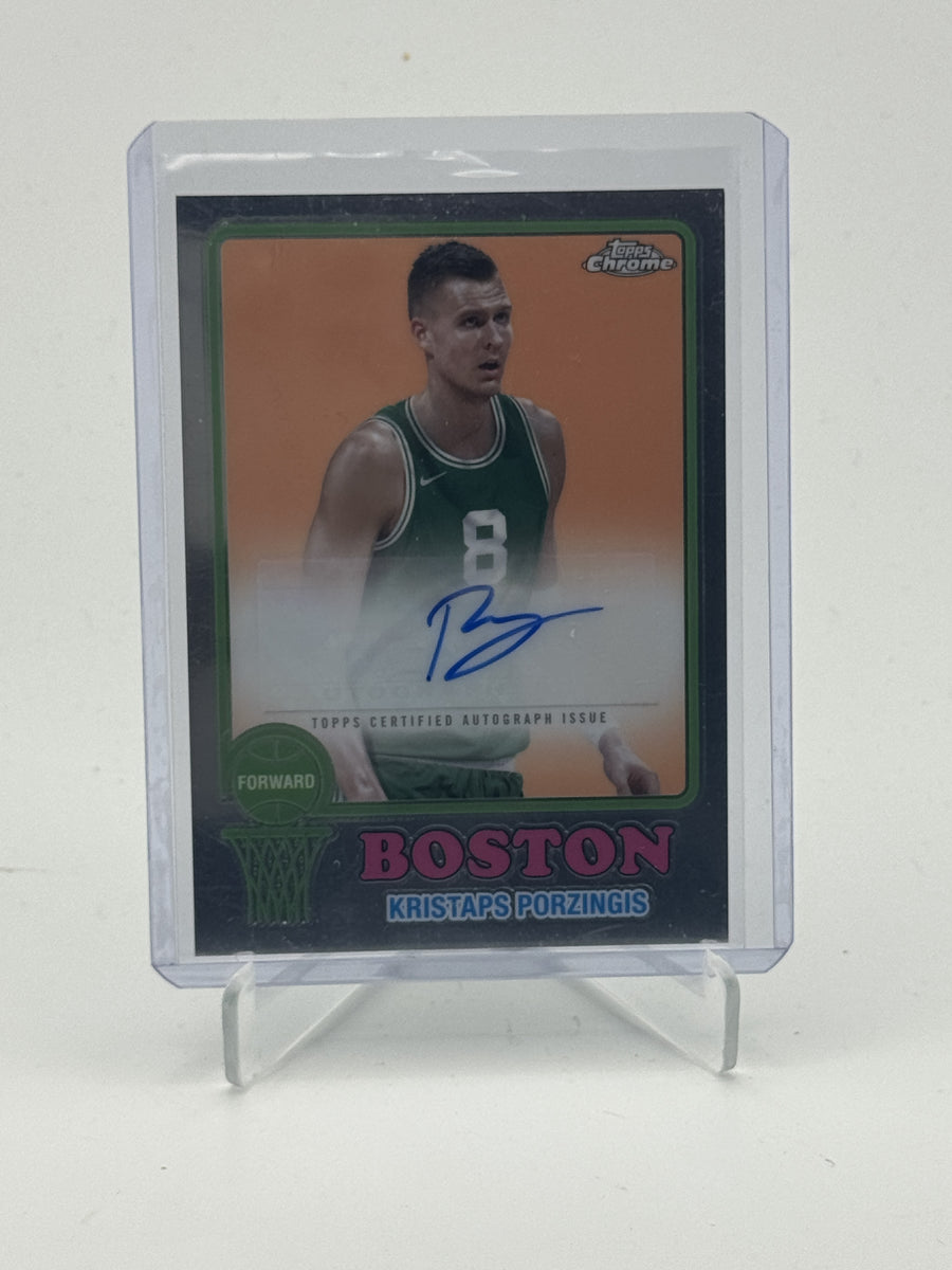 2024-25 Topps Chrome #73TA-KP Kristaps Porzingis 1973 Topps Autographs