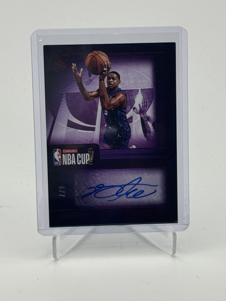 2024-25 Panini Silhouette #CUP-FOX De'Aaron Fox NBA Cup Autographs FOTL Red #/7