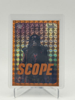 2026 Topps Chrome WWE Damian Priest Scope Orange Geo Refractor #/25
