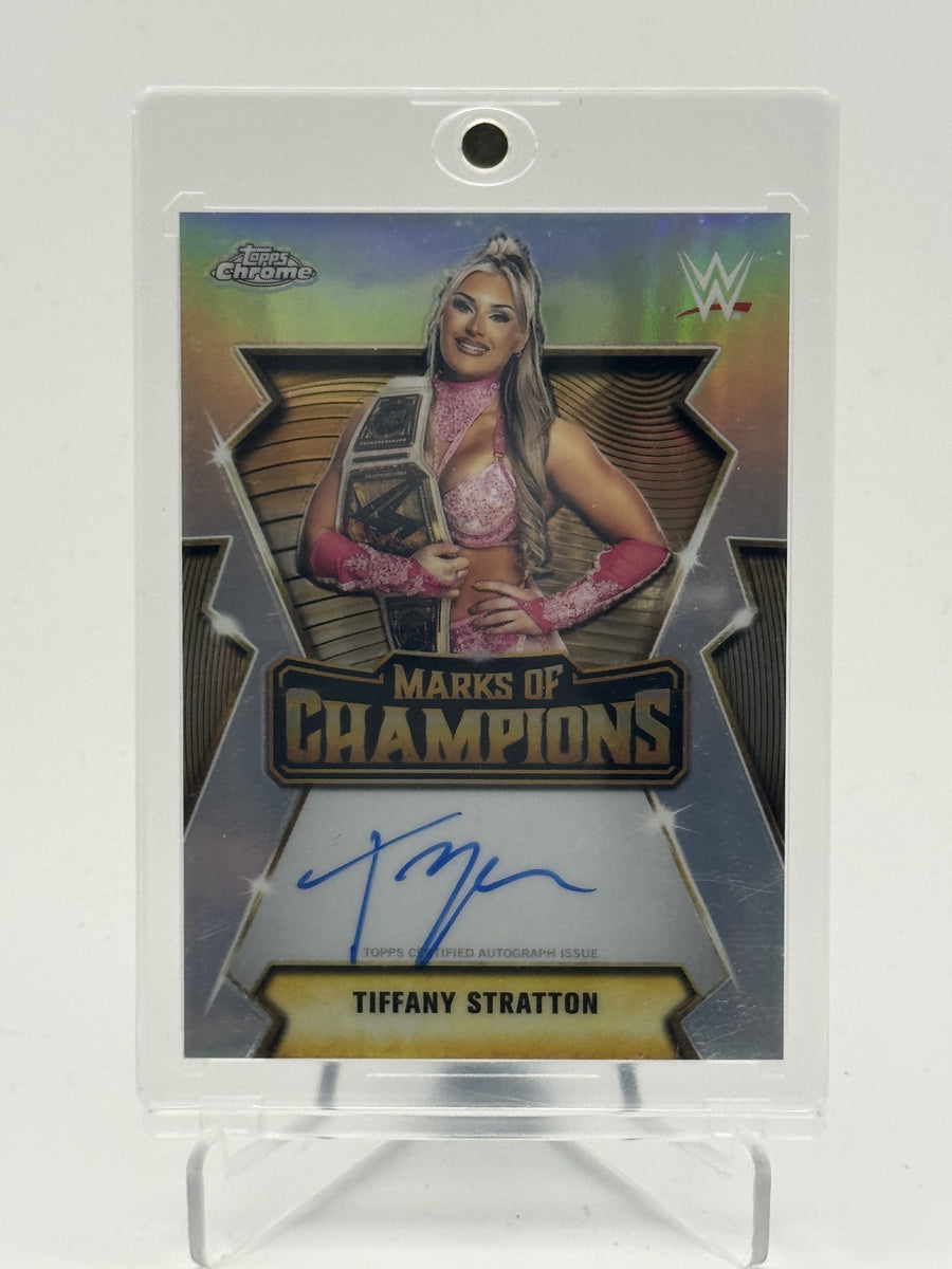 2026 Topps Chrome WWE #MOC-TS Tiffany Stratton Marks of Champions Autographs