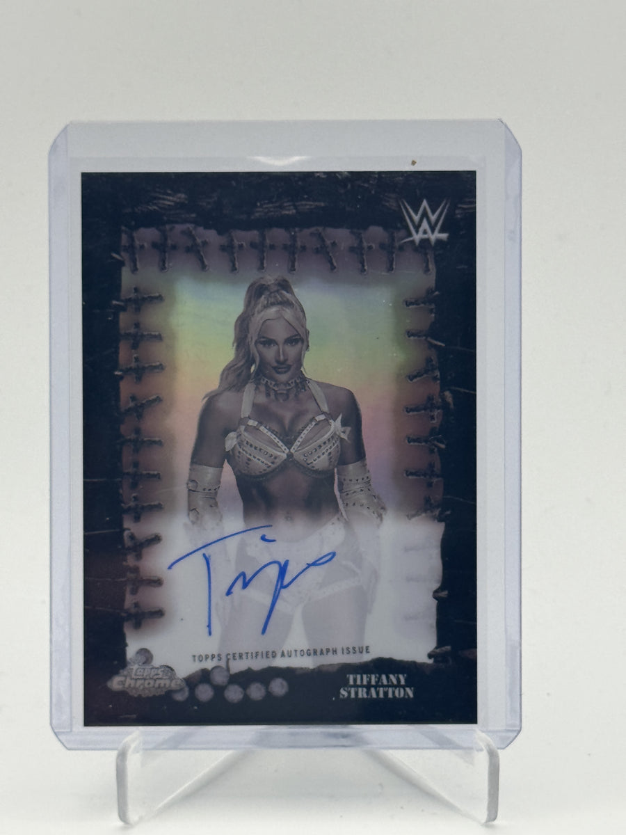 2025 Topps Chrome WWE x Cactus Jack Tiffany Stratton Famed Phantoms Auto