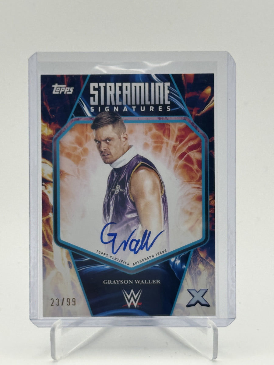 2025 Topps Exalted WWE #STS-GWR Grayson Waller Streamline Signatures Aqua #/99