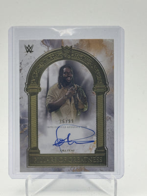 2025 Topps Royalty WWE #PGS-OFE Oba Femi Pillars Of Greatness Signatures #/99