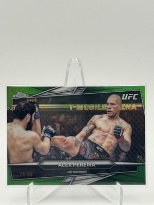 2026 Topps Chrome UFC #90 Alex Pereira Green Refractor #/99