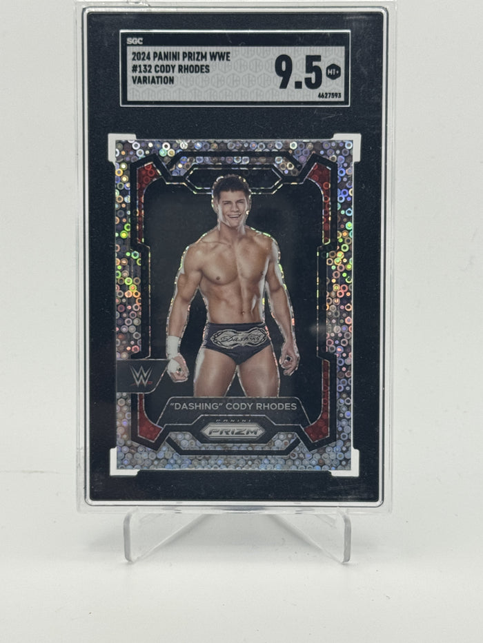 2024 Panini Prizm WWE #132b "Dashing" Cody Rhodes Under Card Prizms SGC 9.5