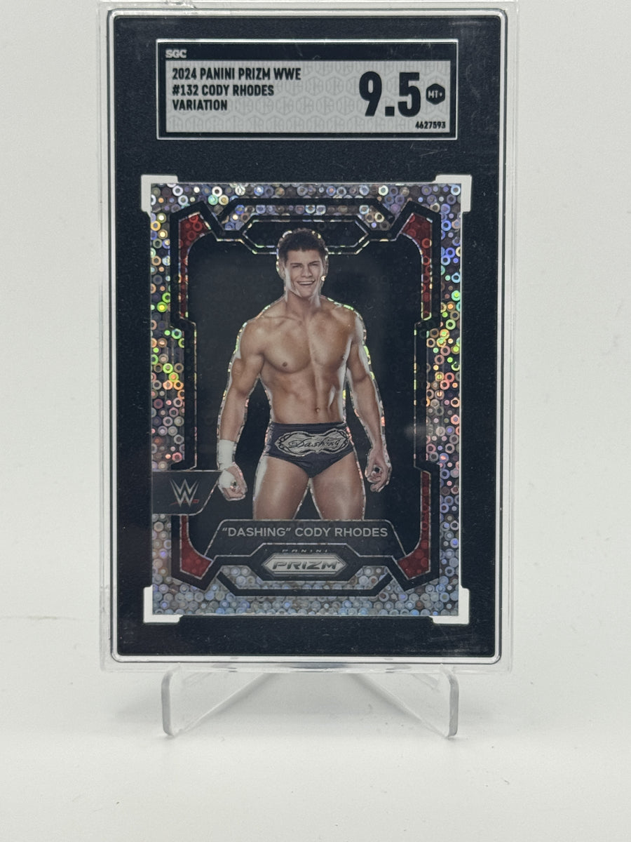 2024 Panini Prizm WWE #132b "Dashing" Cody Rhodes Under Card Prizms SGC 9.5