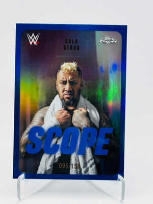 2026 Topps Chrome WWE #SCO-19 Solo Sikoa Scope Blue Refractor #/150