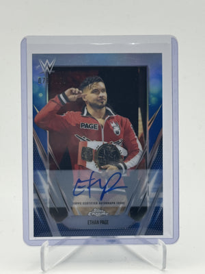 2026 Topps Chrome WWE #BCA-ETP Ethan Page Base Autographs Blue Refractor #/150