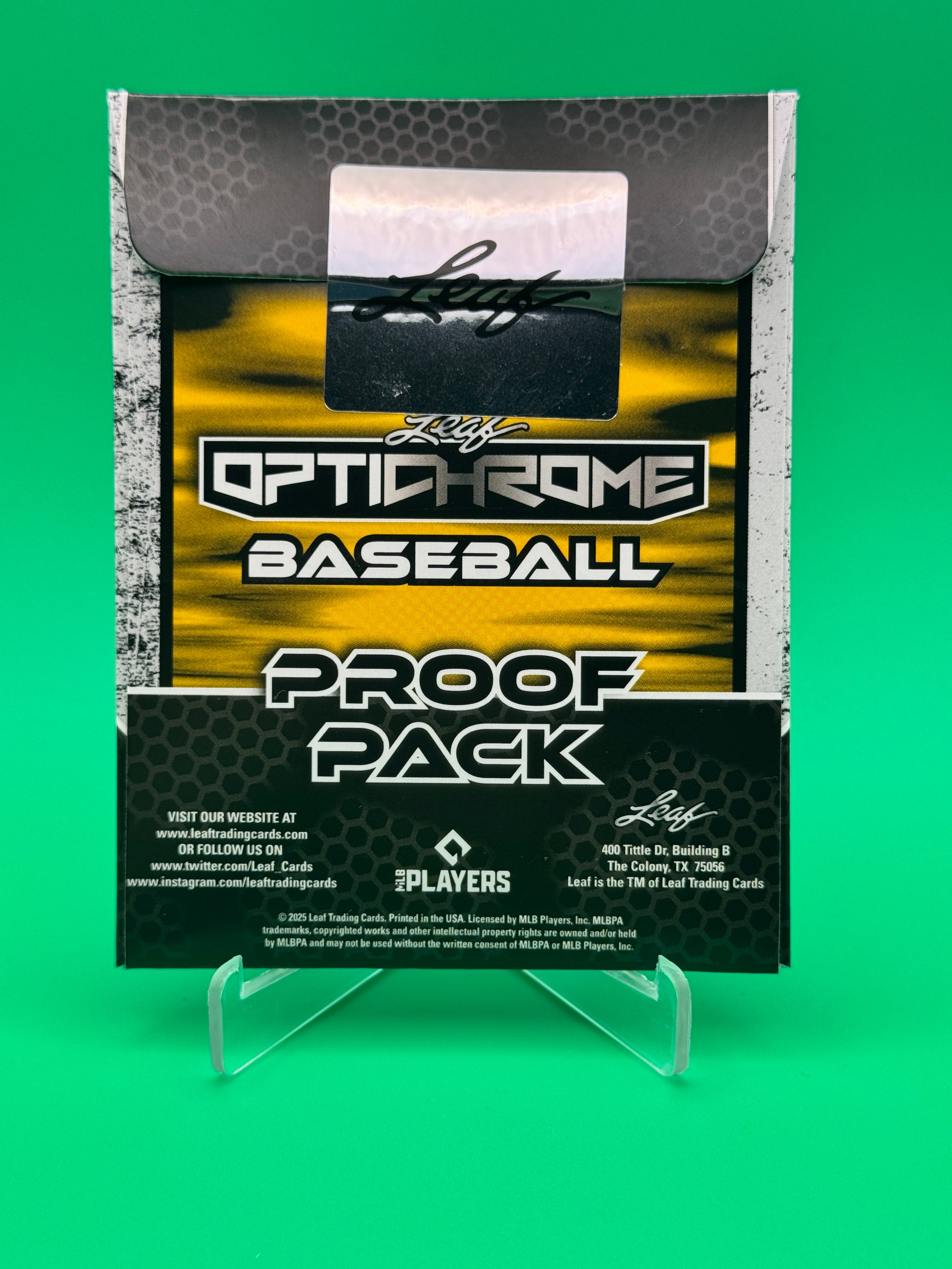 2025 Leaf Optichrome Baseball Proof Pack Factory Sealed Trading Cards