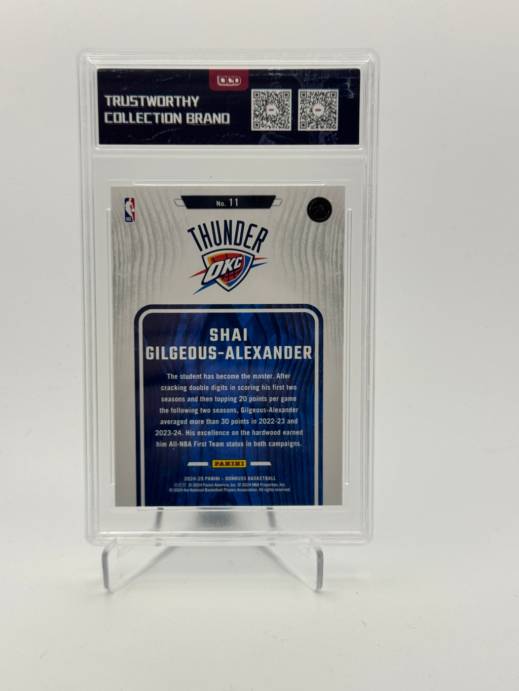 12024/25 Panini Donruss Shai Gilgeous Alexander #11 Hardwood Masters OCD-10